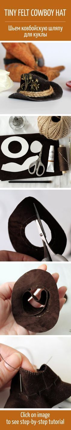 four different types of scissors are being used to make cowboy hats and other things that can be made with them