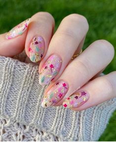 Summer Nail Designs, Hippie Nails, Gelish Nails, Nails Desing, Summer Nail, Best Acrylic Nails, Negative Space, Flower Nails