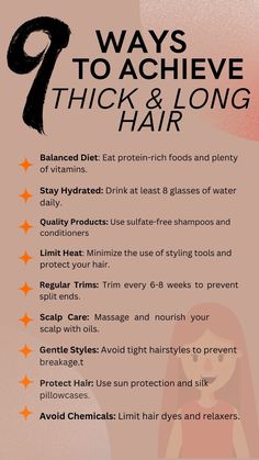 How To Maintain Long Hair, Health Hair Tips, Healthy Hair Routine Products, How To Keep Your Hair Healthy, Caring For Damaged Hair, Long Hair Routine, Thick Hair Tips, Hair Thickening Remedies, Thick Hair Growth