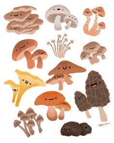 Cute Mushroom Art Print Kawaii Wall Art, Fungi Forest Drawing, Nature Lover Gift, Outdoorsy Art, Woodlands Decor, Fall Autumn Illustration - Etsy Cute Mushroom Watercolor, Cute Mushroom Illustration, Mushroom Illustration Cute, Mushroom Art Simple, Cute Mushroom Art, Kawaii Wall Art, Happy Mushroom