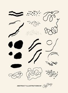 an abstract illustration with lines and dots in black on a white background, including the words abstract illustrations day