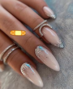 Dip Ideas, Nye Nails, Dip Nail, Nagel Tips, Nail Dip, Fake Nails With Glue, Sparkle Nails, New Year's Nails