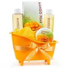 About this fragrance: The caress of tangy tropical scents, a blend of sweet mangos and tart pears stir dreams of escape to far off islands where the shimmering sapphire sea laps at the edge of sun-warmed beaches. Best Gifts For Nurses, Gift Baskets For Women, Tropical Scent, Spa Gift Basket, Bath Gift Set, Spa Set, Moisturizing Body Lotion, Body Spa, Bath Gift