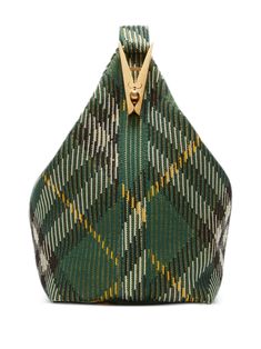 dark green/banana yellow gold-tone hardware check pattern single top handle top zip fastening main compartment This item is in size UNI and the color is Green Banana Yellow, Green Banana, Burberry Prorsum, Stylish Shoulder Bag, Top Handle Handbags, Burberry Women, Chic Handbags, Medium Bags, Check Pattern