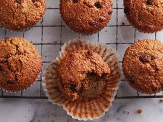 twelve muffins cooling on a wire rack