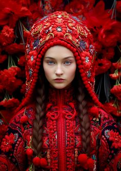 Tetyana Erhart, Spanish Costume, Russian Folklore, Fine Art Portraiture, Folk Fashion, Anime Dress, Fantasy Costumes, Russian Fashion, Red Art