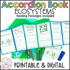 an assortment of activities for reading and writing about the earth's environment with text