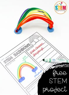 This simple STEM challenge will be perfect for Pre-K, kindergarten or first grade. My kids love STEM activities!  #stemforkids #stemlearning #steamkids #kidsstem #stem #kidssteam Rainbow Stem, Engineering Activities For Kids, Simple Stem Challenges, Spring Stem Activities, Stem Activities Kindergarten, Stem Bins, Stem Boxes, Stem Activities Preschool, Kindergarten Stem