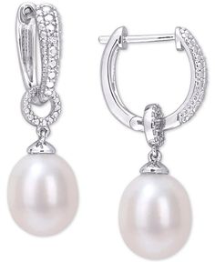 in stock Hoop Drop Earrings, Dangle Hoop Earrings, Freshwater Cultured Pearls, Fine Jewellery Earrings, Beauty Gift, Freshwater Pearls, Jewelry Watches, Mens Jewelry, Pearl Earrings