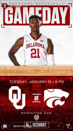 a poster for the gameday event with an image of a basketball player