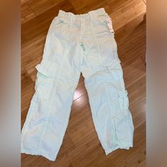 Never Worn Before Y2k Cargo Pants In Light Mint Color Size Small. With Tags Still On! Y2k Style Straight Leg Parachute Pants For Summer, Y2k Relaxed Fit Bottoms With Cargo Pockets, Y2k Cotton Parachute Pants For Summer, Y2k Style Parachute Pants With Pockets For Spring, Y2k Summer Bottoms With Cargo Pockets, Y2k Straight Leg Parachute Pants For Spring, Y2k Fitted Cargo Pants For Summer, Y2k Style Cotton Parachute Pants For Summer, Y2k Style Straight Leg Parachute Pants For Spring