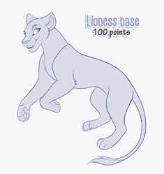 a drawing of a lion on a white background with the words lions base 100 points