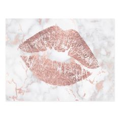 a pink and white marble background with the shape of a female's lips