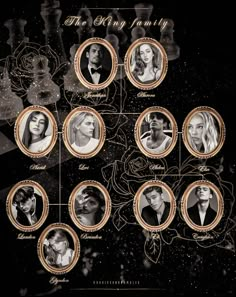 a black and white poster with many different people