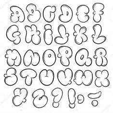 the alphabet is drawn in black and white, with different letters on each one side