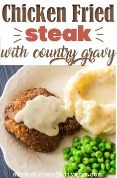 chicken fried steak with country gravy on a plate