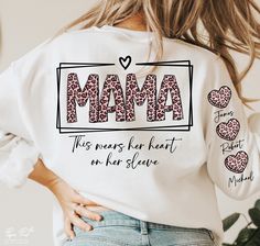 Sleeve Svg, Free T Shirt Design, T Shirt Design Template, Valentine Png, Mothers Day Png, Png Sublimation Designs, Valentine Svg, Mama Png, Mom Sweatshirt