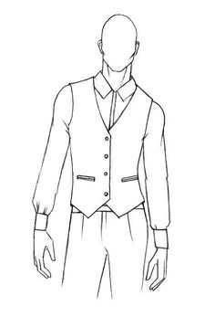 a drawing of a man wearing a suit and tie with his hands in his pockets