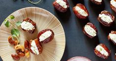 an assortment of appetizers are on a plate