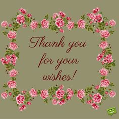 thank you for your wishes with pink roses