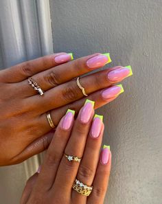 Bright Summer Acrylic Nails Square, Neon Yellow Acrylic Nails, Summer Nails Neon, Neon Acrylic Nails, Her Nails