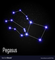 the star in the night sky with its name pegasus on it's side