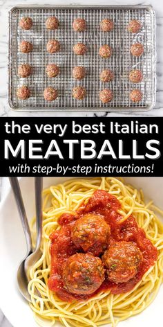 the very best italian meatballs with step - by - step instructions on how to make them