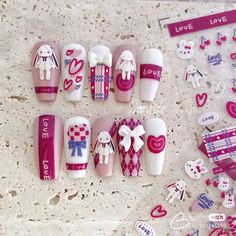 Uñas Coquette, Nails Douyin, Cny 2023, 3d Rabbit, Korean Nail Art, Nails 3d, Hello Nails, Cheese Box, Korean Nails