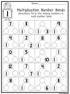 a printable worksheet for numbers 1 to 10 with the number bonds on it