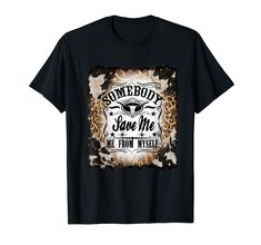 a black shirt with leopard print on the chest and words underneath it that says somebody loves me