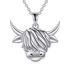 PRICES MAY VARY. 💖 Design:A cute cow necklace from the highland cow collection. Simple and exquisite.It's a perfect gift for cow and scottish jewelry lovers.Unique and classic necklace is suitable for everyday wear and will be your best choice. 💖 Material: 925 sterling silver highland cow jewelry,hypoallergenic, tarnish resistant,nickel-free,lead-free,cadmium-free,suitable for long-term wear,not contain any allergic element. 💖 Size: Highland cow pendant:0.88*0.87 inch.Packaging: 1x cow pendan Highland Cow Necklace, Cow Pendant, Cow Jewelry, Cow Necklace, Halloween Prom, Scottish Jewelry, Highland Cow Gifts, Scottish Jewellery, Cow Gifts