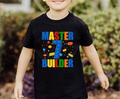 Building Bricks Birthday Shirt,Master Builder Shirt,Demo Expert, Clean Up Crew Shirt,Building Blocks,Brick Builder Tee,Master Builder Gift, Toddler Hoodie, Youth Hoodie,  Unisex Short Sleeve Tee * 100% Airlume combed and ringspun cotton (fiber content may vary for different colors) * Light fabric (4.2 oz/yd² (142 g/m * Tear away label * Runs true to size * Non-chlorine: bleach as needed; Tumble dry: low heat; Iron, steam or dry: medium heat; Do not dryclean; Machine wash: cold (max 30C or 90F). Lego Shirt Ideas Birthday, Master Builder Lego Shirt, Lego Birthday Shirt, Lego Shirts, Seventh Birthday, Lego T Shirt, 7 Birthday, Birthday Boy Shirt, Lego Birthday