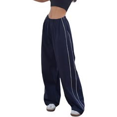 PRICES MAY VARY. Material: Parachute pants for women is made of 100% polyester, soft and comfortable, breathable and lightweight cargo pants for women. Oversized cargo pants, loose sweatpants with side pockets, low waist cool pants. Feature: Straight wide leg, adjustable drawstring waist, high waistband with elastic waist, loose relaxed fit, full length, side striped, patchwork, baggy cargo pants. Flap pocket, cinch bottom, pleated detail, color block cargo pants. Style: Sporty running windbreaker pants, athletic pants with pockets, women baggy track pants, trendy streetwear trousers, low rise jogger sweatpants, hip hop pants for women, y2k parachute pants for women, harajuku streetwear pants. Match: Low waist parachute pants for women can match with anything in your closet, such as basic Y2k Cargo Pants, Sweatpants Streetwear, Cargo Pants Style, Modest Casual, Women Cargo Pants, Baggy Cargo Pants, Hippie Pants, Style Cargo, Outfit Inspiration Fall