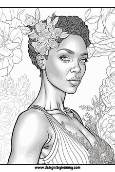 Coloring Page For Adults | Black Girl Magic Coloring Pages For Adults, Halloween Coloring Pages, African American Art, Christmas Coloring Pages, African American Women