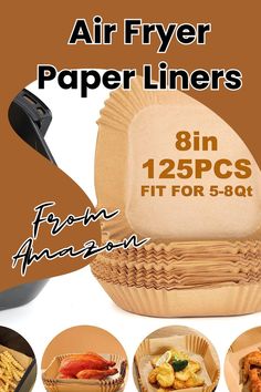 air fryer paper liners are lined up and ready to be used in the kitchen