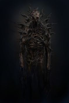 an image of a creepy creature with long hair on it's head and arms