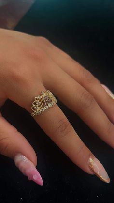 "10k quinceañera ring. The \"15\" is purposely designed with rose gold so that it stands out from the beautiful design in the back of the \"15\". It's decorated with a beaded trimming and cubic zirconia stones that ties in the whole ring.   Feel free to message with any questions or concerns! Sizing is free! Message if you need a size that is not listed below." Sweet 15 Rings, Quinceñera Rings, Quince Rings Gold, Xv Rings, 15 Rings Quinceanera, Quince Rose Gold, Quinceañera Rings, Quinceanera Rings, Rose Gold Quinceanera Theme