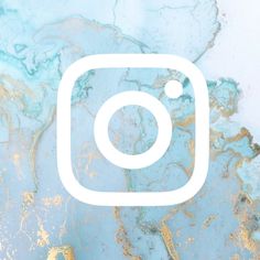 the instagram logo overlaided with gold and blue marble