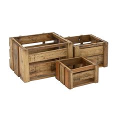 four wooden crates stacked on top of each other