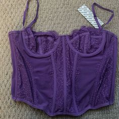 New With Tags! There Is A Makeup Stain On The Inside Of The Shirt, I’m Sure It Would Come Out In The Wash. Purchased It Like That Purple Corset Top, Urban Outfitters Corset Top, Urban Outfitters Corset, Purple Corset, Lace Corset Top, Strappy Crop Top, Black Mesh Top, Lace Corset, Lightweight Tops