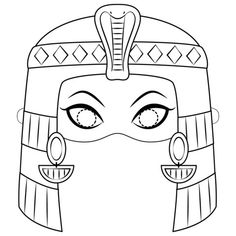 an egyptian mask with eyes and headdress