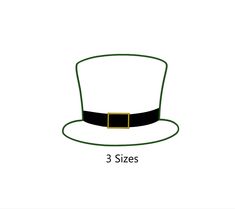 the three sizes of a hat are shown