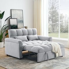 a living room scene with focus on the sectional sofa