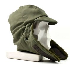 Original French army winter hat. Fully lined Dark Green / Olive Drab With Faux Fur. Side Ear Flaps With Velcro Fastening Hat is brand new. Army Hat, Army Cap, Army Shirts, French Army, Green Olive, Cool Hats, Hats For Sale, Character Outfits, Winter Hat