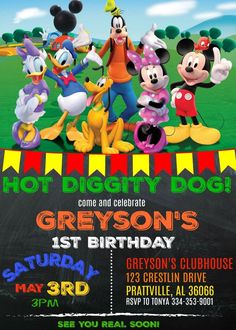 the mickey mouse birthday party is going on