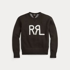 Brushed cotton-blend fleece sweatshirt. “RRL” printed at the front. Ralph Lauren Sweatshirt, Ralph Lauren Logo, Vintage Fits, Fishing Outfits, Fleece Sweatshirt, Shop Mens Clothing, Brushed Cotton, Ralph Lauren Womens, T-shirt Polos