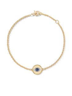 18kt yellow gold blue sapphire totalling 0.04 carats pavé-set diamonds totalling 0.03 carats pavé-set black diamonds totalling 0.01 carats lobster claw fastening charm: 11mm bracelet size: 2mm To ensure the shine and polish of your David Yurman piece, wash with a little non-bleach, soapy water and wipe clean with a soft cloth.Normal everyday use and external agents may reduce the lustre of gemstones and gold surfaces. To maintain, use specific, non-abrasive products specially meant for cleaning Pave Bracelet, Bad Energy, Blue Sapphire Diamond, Diamond Guide, Luxury Jewellery, Yellow Gold Bracelet, Eye Bracelet, Black Diamonds, Evil Eye Charm