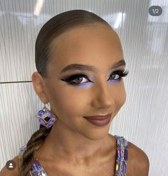 Makeup Ideas For Dance Competition, Dance Comp Makeup, Dance Makeup Competition, Dance Eye Makeup, Ballroom Dance Makeup, Cheer Makeup Competitive, Ballroom Competition Makeup, Comp Makeup