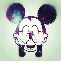 a mickey mouse with his head in the air and stars behind him, on a white background