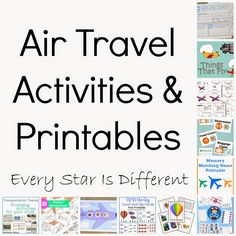 an image of air travel activities and printables